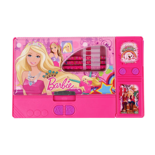 Toywala Barbie Jumbo Pencil Box Art Magnetic Plastic Pencil Box